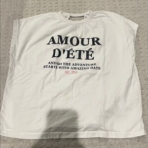 Zara Tee with Black and Red Text